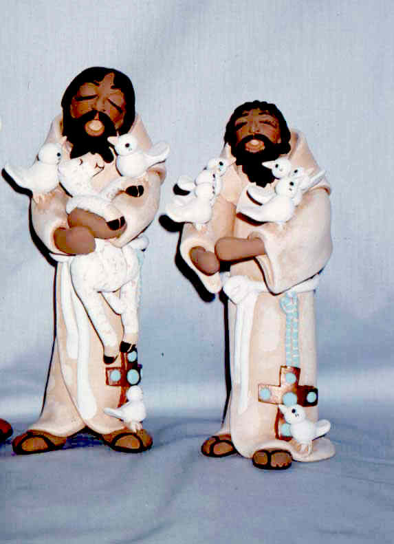 [Two Monks] Arizona Artist April Romo de Vivar Copyright 1997